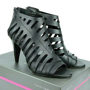 Vince Camuto AMENDIA Black Leather Pump Heels 10
